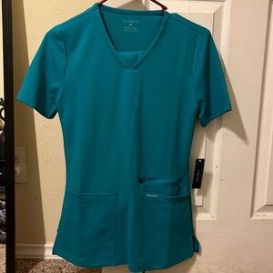 jaanuu scrub top teal